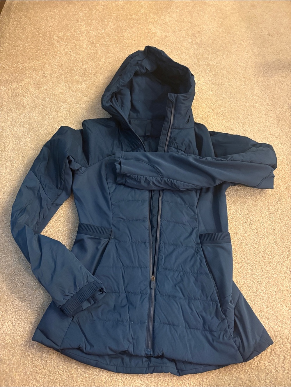 lululemon athletica Navy Hooded Quilted Puffer Jacket